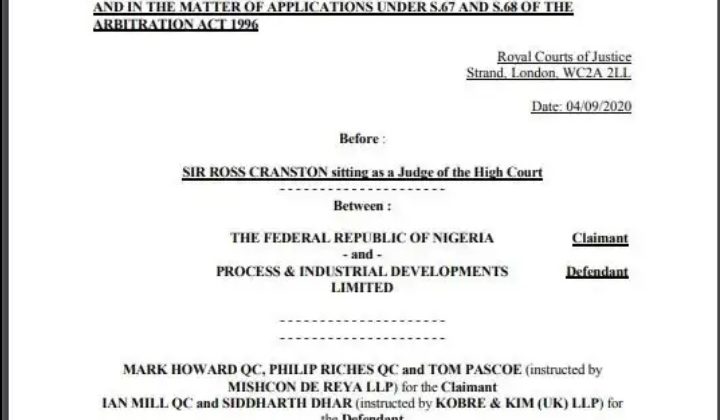 Nigeria Secures Landmark victory in P$ID Judgment Overturn by Raphael Bichene