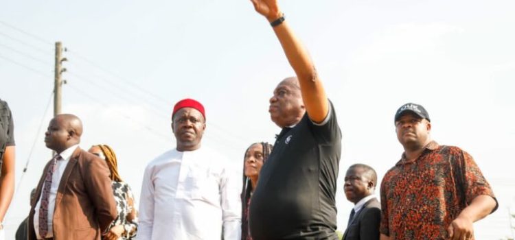 Abia-North: Sen. Kalu Inspects Ongoing construction works at Abam, Okafia
