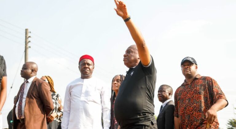 Abia-North: Sen. Kalu Inspects Ongoing construction works at Abam, Okafia